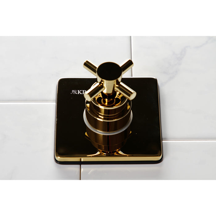 Kingston Sona KS3042DX - Concord Single-Handle Three-Way Diverter Valve with Square Trim Kit, Polished Brass
