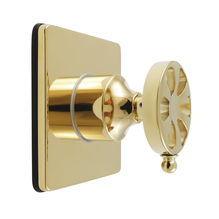 Kingston Sona KS3042RX - Belknap Single-Handle Three-Way Diverter Valve with Square Trim Kit, Polished Brass