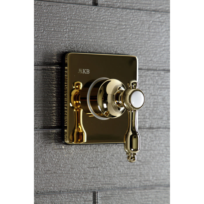 Kingston Heirloom KS3042TAL - Tudor Single-Handle Three-Way Diverter Valve with Square Trim Kit, Polished Brass