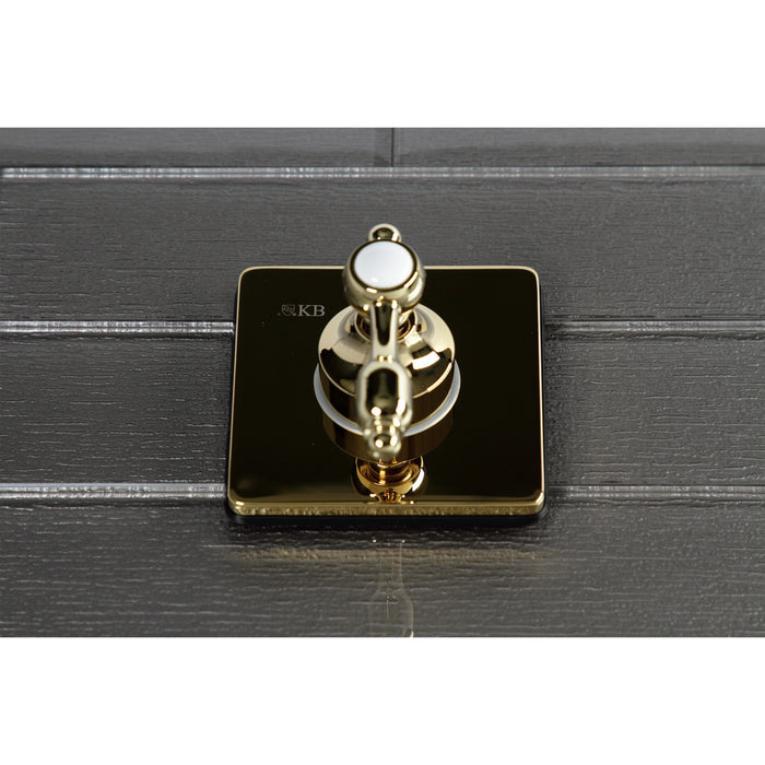 Kingston Heirloom KS3042TAL - Tudor Single-Handle Three-Way Diverter Valve with Square Trim Kit, Polished Brass