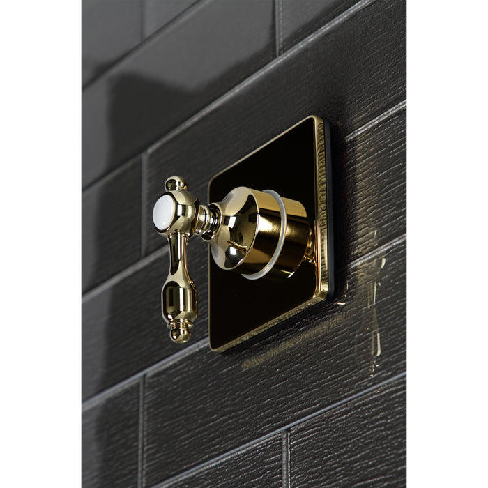 Kingston Heirloom KS3042TAL - Tudor Single-Handle Three-Way Diverter Valve with Square Trim Kit, Polished Brass