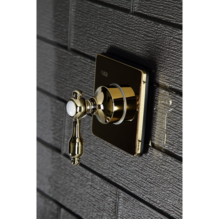 Kingston Heirloom KS3042TAL - Tudor Single-Handle Three-Way Diverter Valve with Square Trim Kit, Polished Brass