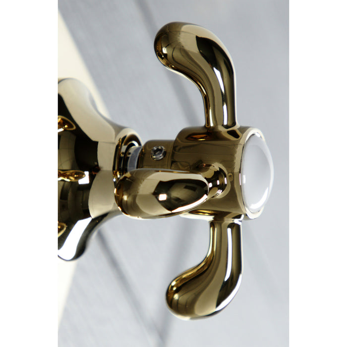 Kingston Heirloom KS3042TX - French Country Single-Handle Three-Way Diverter Valve with Square Trim Kit, Polished Brass
