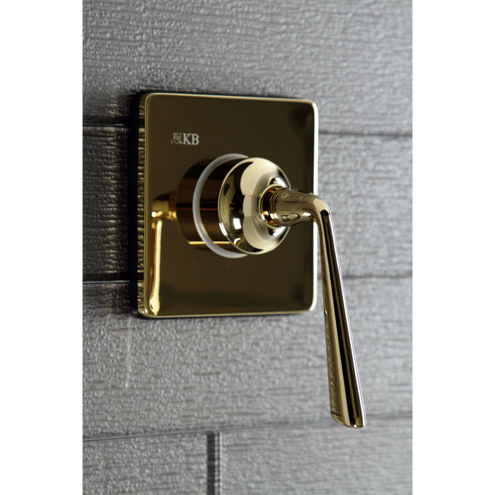 Kingston Tulare KS3042ZL - Silver Sage Single-Handle Three-Way Diverter Valve with Square Trim Kit, Polished Brass