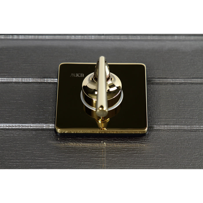 Kingston Tulare KS3042ZL - Silver Sage Single-Handle Three-Way Diverter Valve with Square Trim Kit, Polished Brass