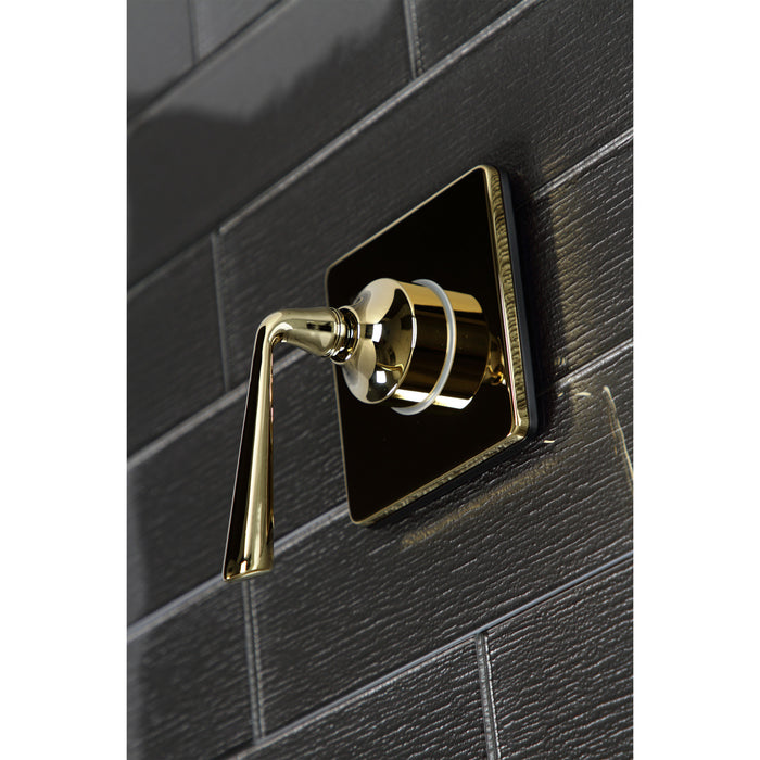 Kingston Tulare KS3042ZL - Silver Sage Single-Handle Three-Way Diverter Valve with Square Trim Kit, Polished Brass