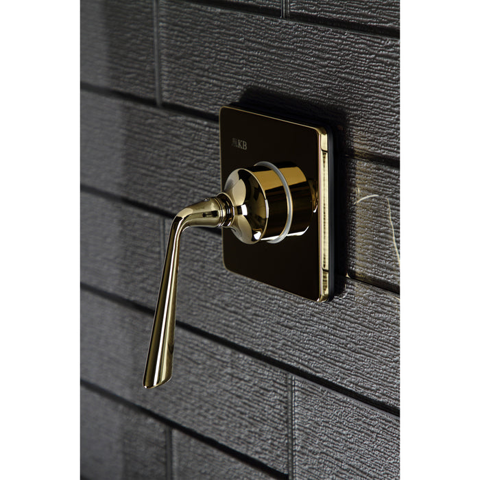 Kingston Tulare KS3042ZL - Silver Sage Single-Handle Three-Way Diverter Valve with Square Trim Kit, Polished Brass