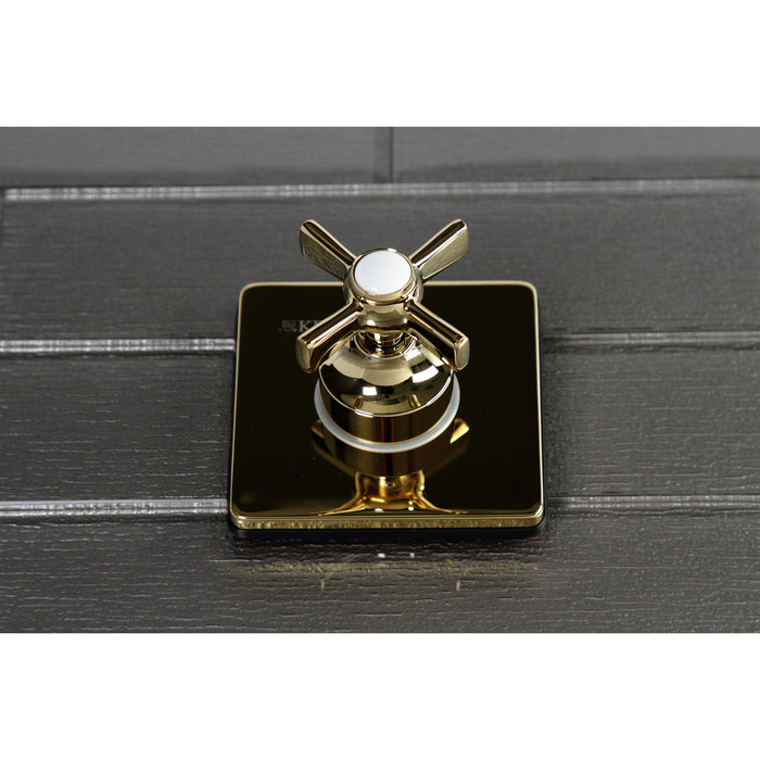 Kingston Tulare KS3042ZX - Millennium Single-Handle Three-Way Diverter Valve with Square Trim Kit, Polished Brass