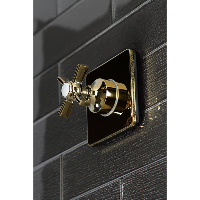Kingston Tulare KS3042ZX - Millennium Single-Handle Three-Way Diverter Valve with Square Trim Kit, Polished Brass
