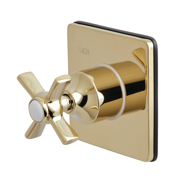 Kingston Tulare KS3042ZX - Millennium Single-Handle Three-Way Diverter Valve with Square Trim Kit, Polished Brass