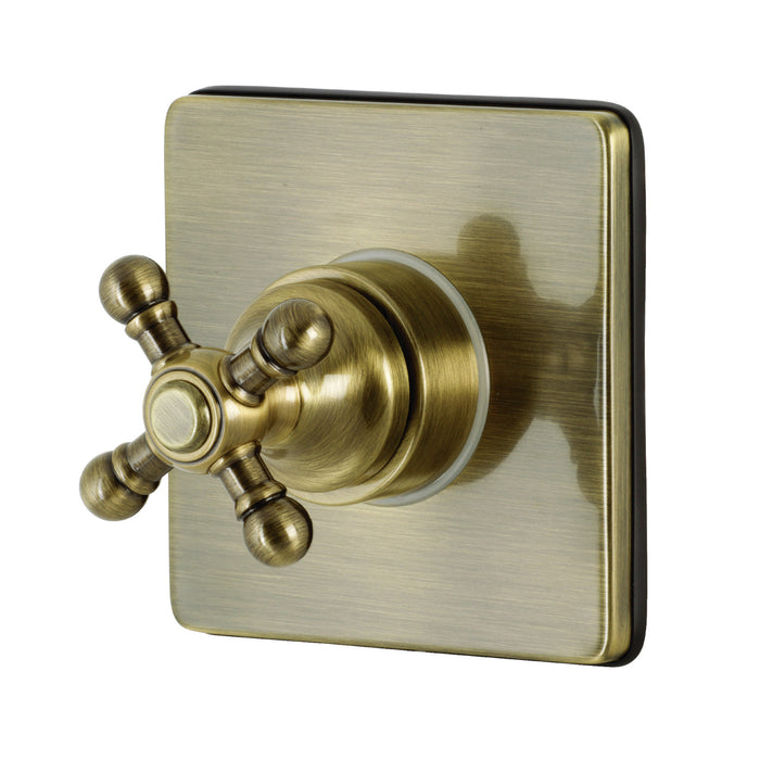 Kingston Heirloom KS3043BX - Metropolitan Single-Handle Three-Way Diverter Valve with Square Trim Kit, Antique Brass
