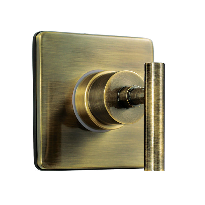Kingston Sona KS3043CML - Manhattan Single-Handle Three-Way Diverter Valve with Square Trim Kit, Antique Brass