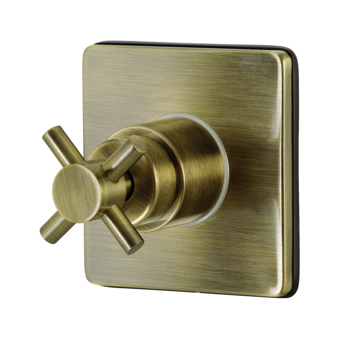 Kingston Sona KS3043DX - Concord Single-Handle Three-Way Diverter Valve with Square Trim Kit, Antique Brass