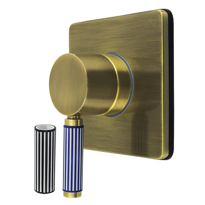 Kingston Sona KS3043KPS - Verona Single-Handle Three-Way Diverter Valve with Square Trim Kit, Antique Brass