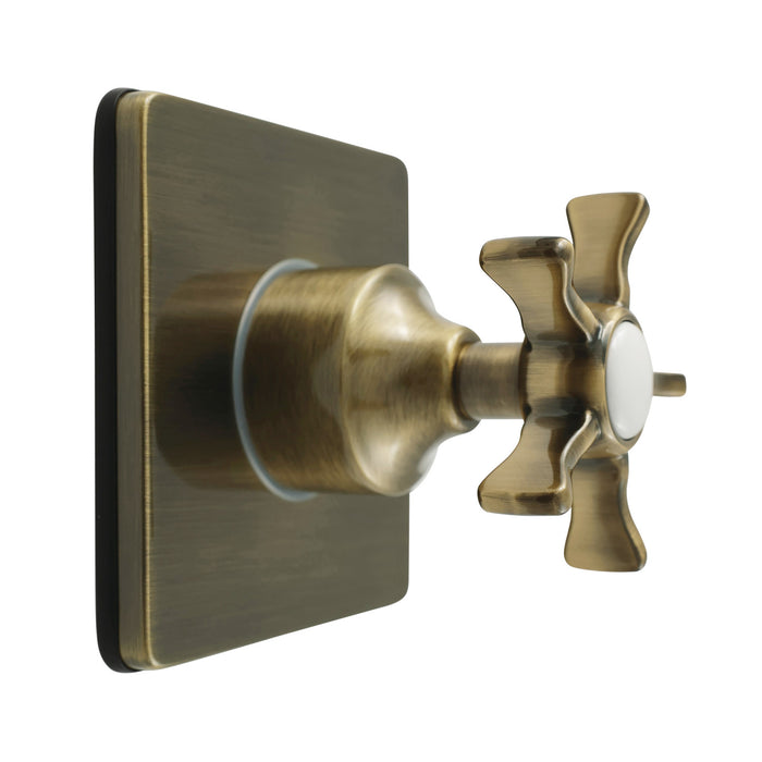 Kingston Tulare KS3043NX - Hamilton Single-Handle Three-Way Diverter Valve with Square Trim Kit, Antique Brass