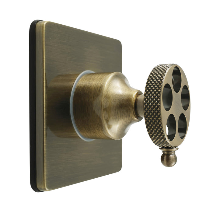 Kingston Sona KS3043RKX - Webb Single-Handle Three-Way Diverter Valve with Square Trim Kit, Antique Brass