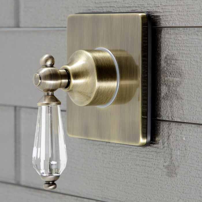Kingston Heirloom KS3043WLL - Willshire Single-Handle Three-Way Diverter Valve with Square Trim Kit, Antique Brass