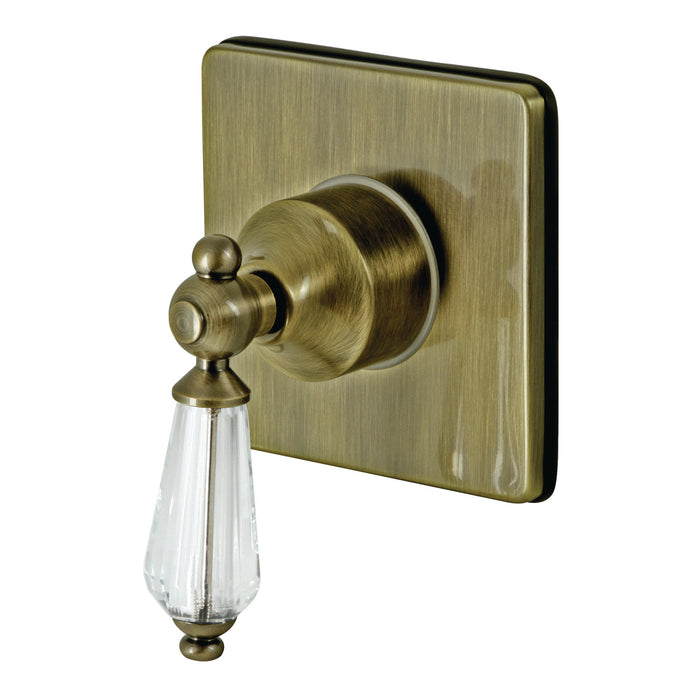 Kingston Heirloom KS3043WLL - Willshire Single-Handle Three-Way Diverter Valve with Square Trim Kit, Antique Brass