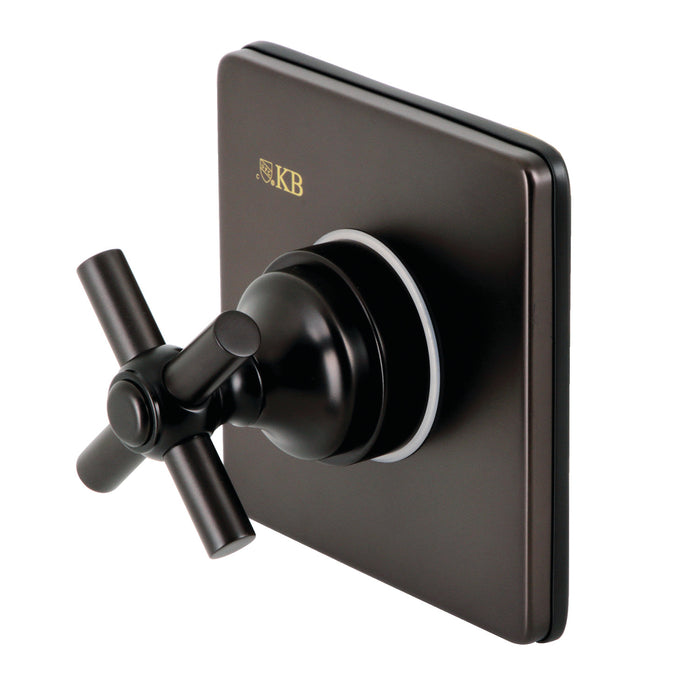 Kingston Tulare KS3045EX - Elinvar Single-Handle Three-Way Diverter Valve with Square Trim Kit, Oil Rubbed Bronze