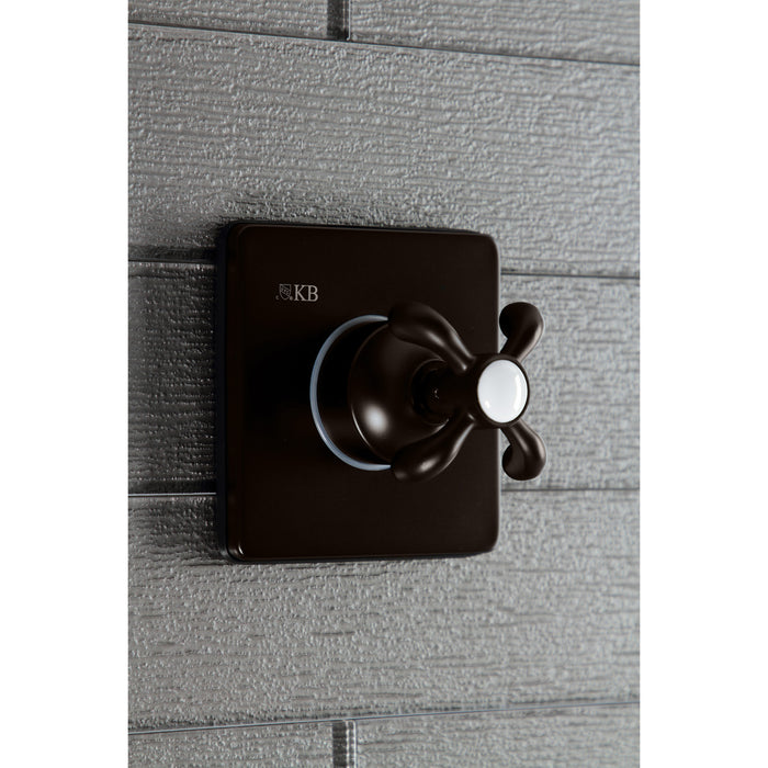 Kingston Heirloom KS3045TX - French Country Single-Handle Three-Way Diverter Valve with Square Trim Kit, Oil Rubbed Bronze