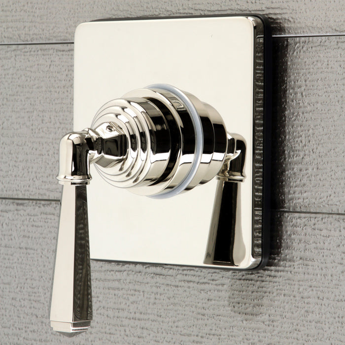 Kingston Tulare KS3046HL - Metropolitan Single-Handle Three-Way Diverter Valve with Square Trim Kit, Polished Nickel