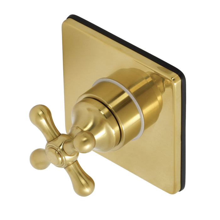 Kingston Heirloom KS3047AX - Restoration Single-Handle Three-Way Diverter Valve with Square Trim Kit, Brushed Brass