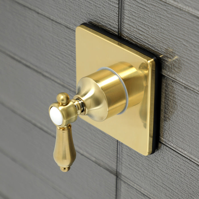 Kingston Heirloom KS3047BAL - Heirloom Single-Handle Three-Way Diverter Valve with Square Trim Kit, Brushed Brass