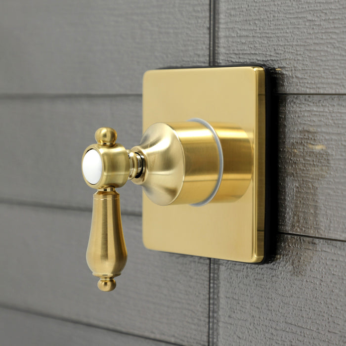 Kingston Heirloom KS3047BAL - Heirloom Single-Handle Three-Way Diverter Valve with Square Trim Kit, Brushed Brass