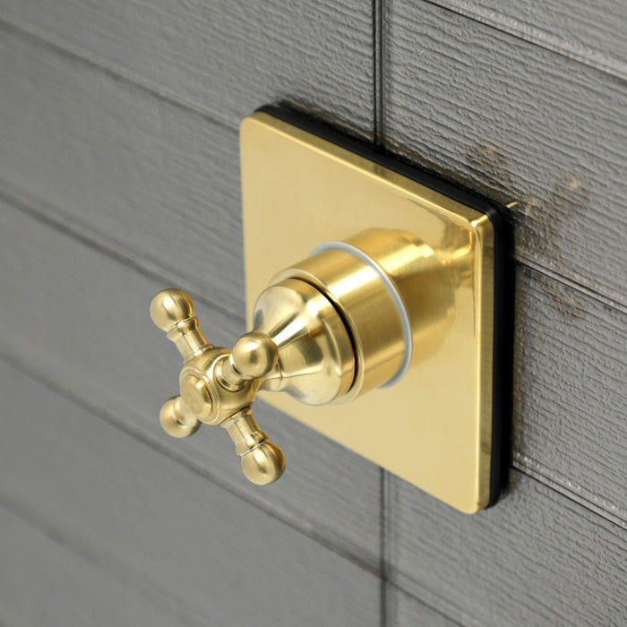 Kingston Heirloom KS3047BX - Metropolitan Single-Handle Three-Way Diverter Valve with Square Trim Kit, Brushed Brass