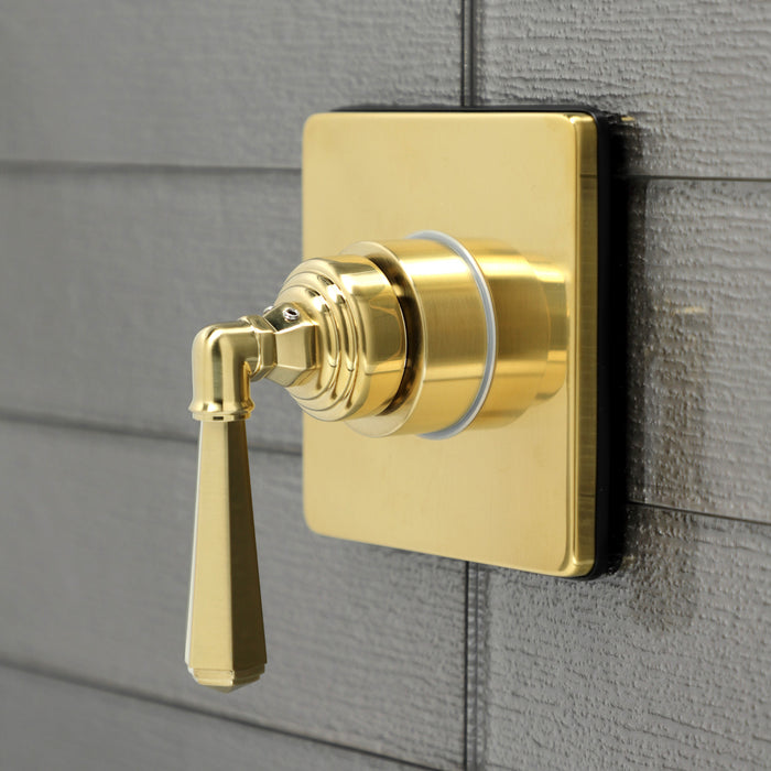 Kingston Tulare KS3047HL - Metropolitan Single-Handle Three-Way Diverter Valve with Square Trim Kit, Brushed Brass