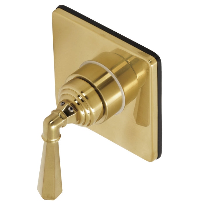 Kingston Tulare KS3047HL - Metropolitan Single-Handle Three-Way Diverter Valve with Square Trim Kit, Brushed Brass