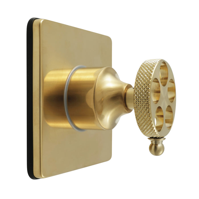 Kingston Sona KS3047RKX - Webb Single-Handle Three-Way Diverter Valve with Square Trim Kit, Brushed Brass