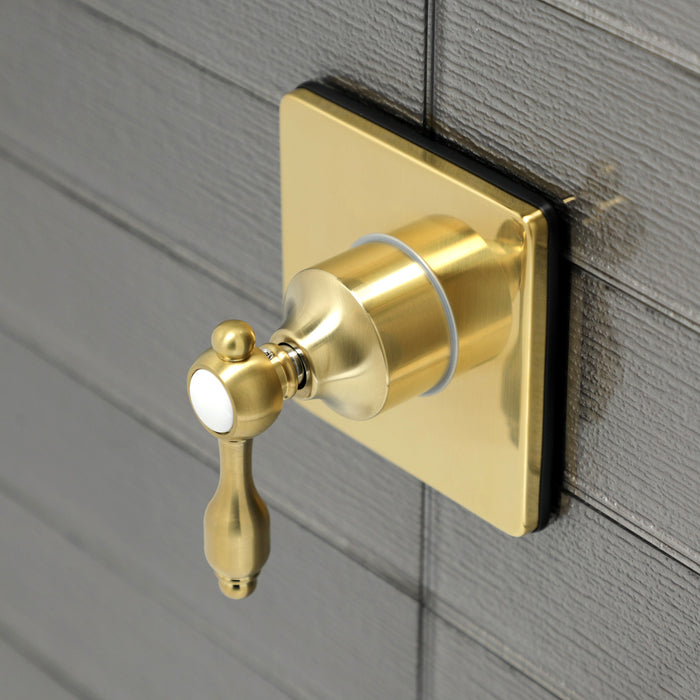 Kingston Heirloom KS3047TAL - Tudor Single-Handle Three-Way Diverter Valve with Square Trim Kit, Brushed Brass
