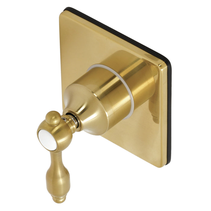 Kingston Heirloom KS3047TAL - Tudor Single-Handle Three-Way Diverter Valve with Square Trim Kit, Brushed Brass