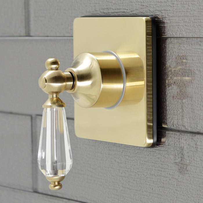 Kingston Heirloom KS3047WLL - Willshire Single-Handle Three-Way Diverter Valve with Square Trim Kit, Brushed Brass