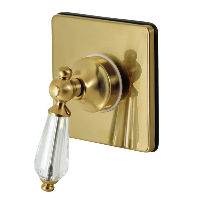 Kingston Heirloom KS3047WLL - Willshire Single-Handle Three-Way Diverter Valve with Square Trim Kit, Brushed Brass