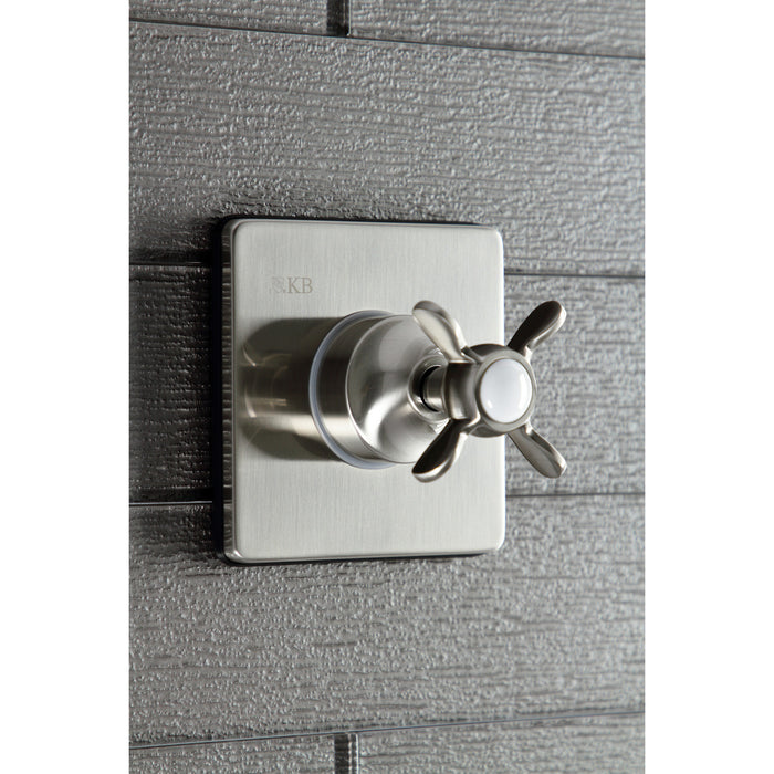 Kingston Tulare KS3048BEX - Essex Single-Handle Three-Way Diverter Valve with Square Trim Kit, Brushed Nickel