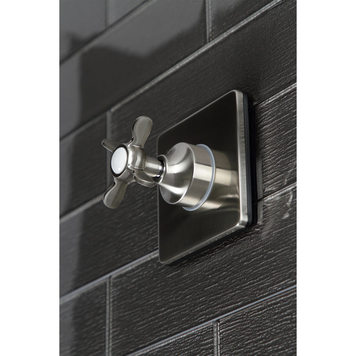 Kingston Tulare KS3048BEX - Essex Single-Handle Three-Way Diverter Valve with Square Trim Kit, Brushed Nickel