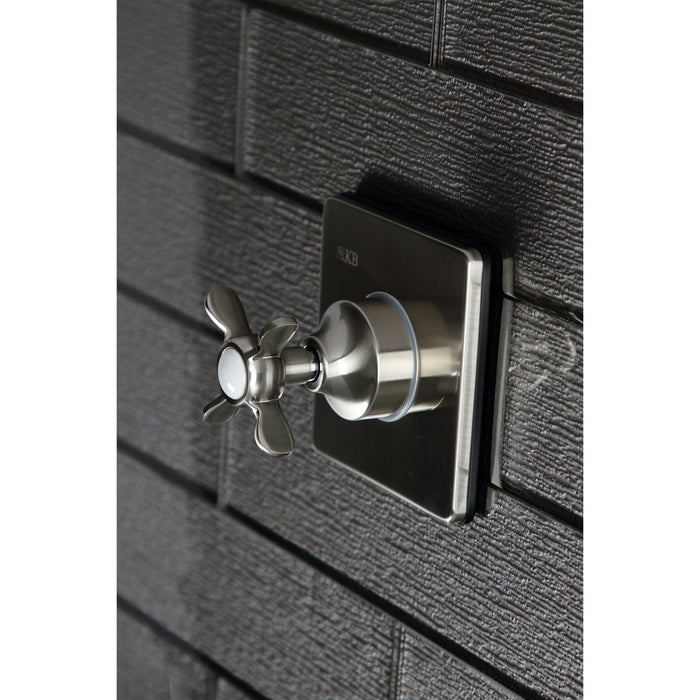 Kingston Tulare KS3048BEX - Essex Single-Handle Three-Way Diverter Valve with Square Trim Kit, Brushed Nickel
