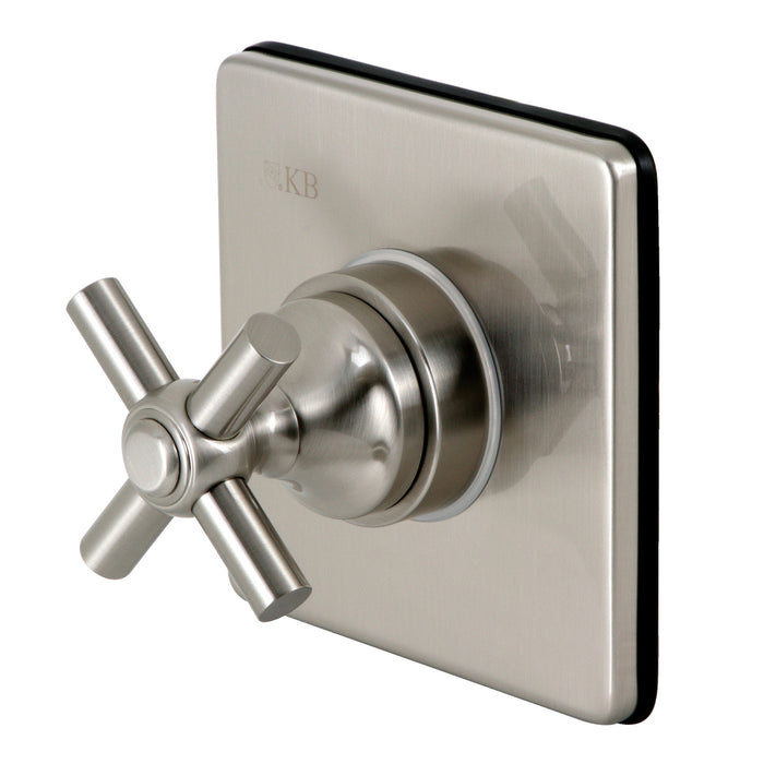 Kingston Tulare KS3048EX - Elinvar Single-Handle Three-Way Diverter Valve with Square Trim Kit, Brushed Nickel