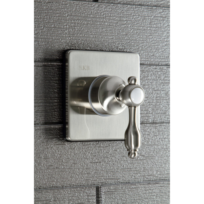 Kingston Heirloom KS3048TAL - Tudor Single-Handle Three-Way Diverter Valve with Square Trim Kit, Brushed Nickel