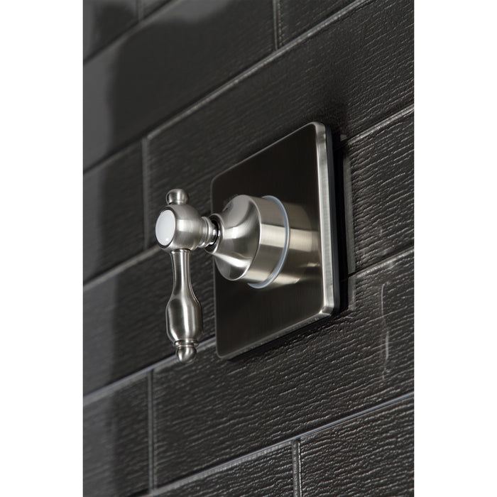 Kingston Heirloom KS3048TAL - Tudor Single-Handle Three-Way Diverter Valve with Square Trim Kit, Brushed Nickel