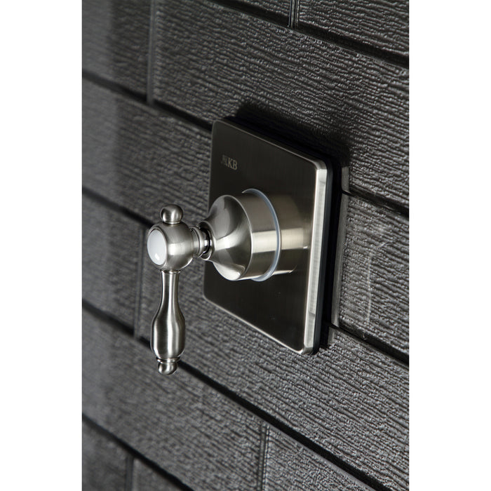 Kingston Heirloom KS3048TAL - Tudor Single-Handle Three-Way Diverter Valve with Square Trim Kit, Brushed Nickel