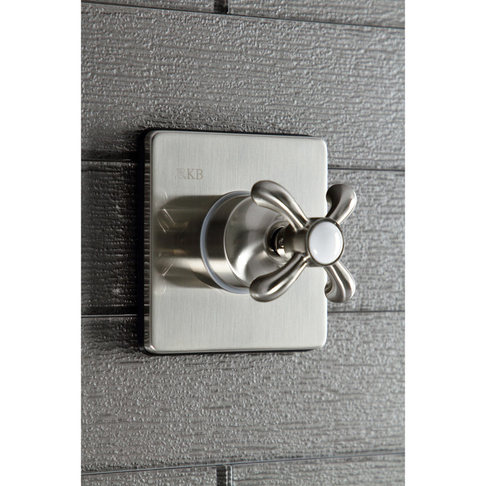 Kingston Heirloom KS3048TX - French Country Single-Handle Three-Way Diverter Valve with Square Trim Kit, Brushed Nickel