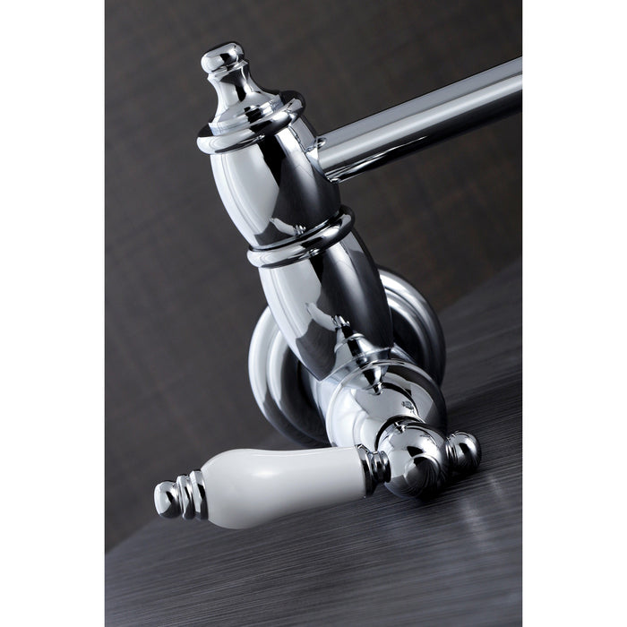 Restoration KS3101PL Two-Handle 1-Hole Wall Mount Pot Filler Faucet, Polished Chrome