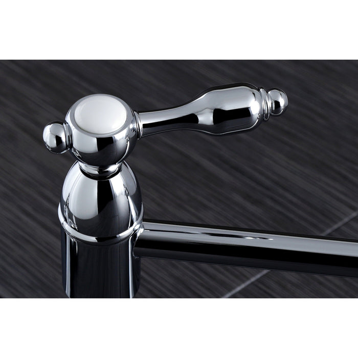 Tudor KS3101TAL Two-Handle 1-Hole Wall Mount Pot Filler Faucet, Polished Chrome