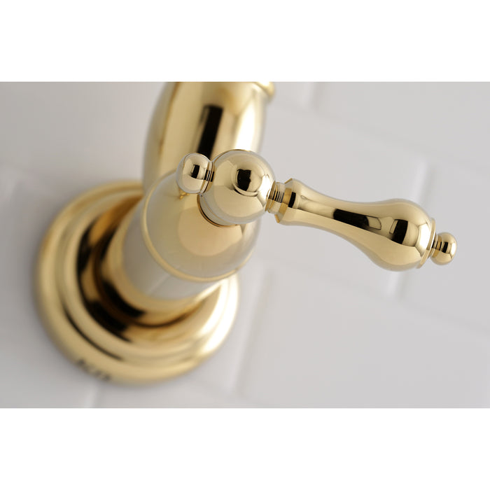 Restoration KS3102AL Two-Handle 1-Hole Wall Mount Pot Filler Faucet, Polished Brass