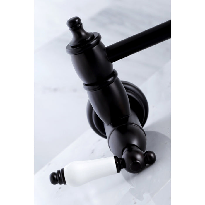 Restoration KS3105PL Two-Handle 1-Hole Wall Mount Pot Filler Faucet, Oil Rubbed Bronze