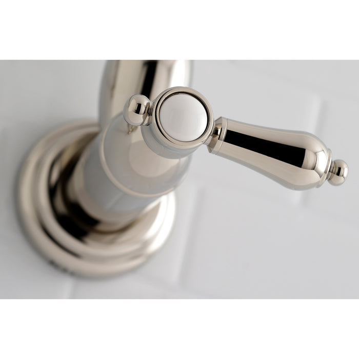 Heirloom KS3106BAL Two-Handle 1-Hole Wall Mount Pot Filler Faucet, Polished Nickel