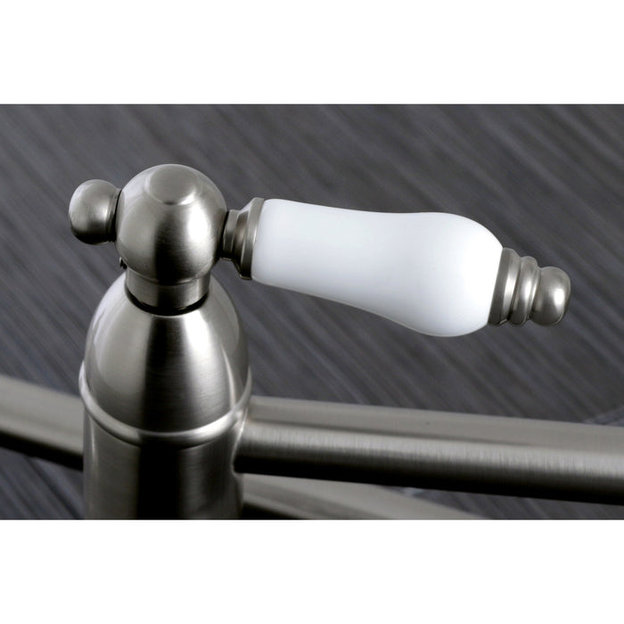Kingston Heirloom KS3108PL - Restoration Two-Handle 1-Hole Wall Mount Pot Filler Faucet, Brushed Nickel